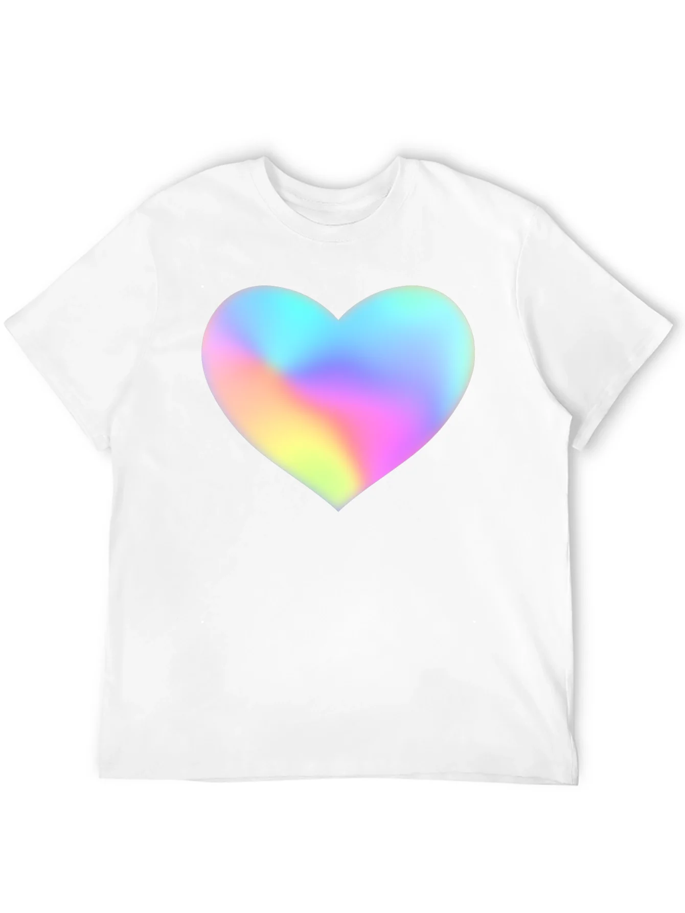Mens Black T-Shirt with Holographic Heart