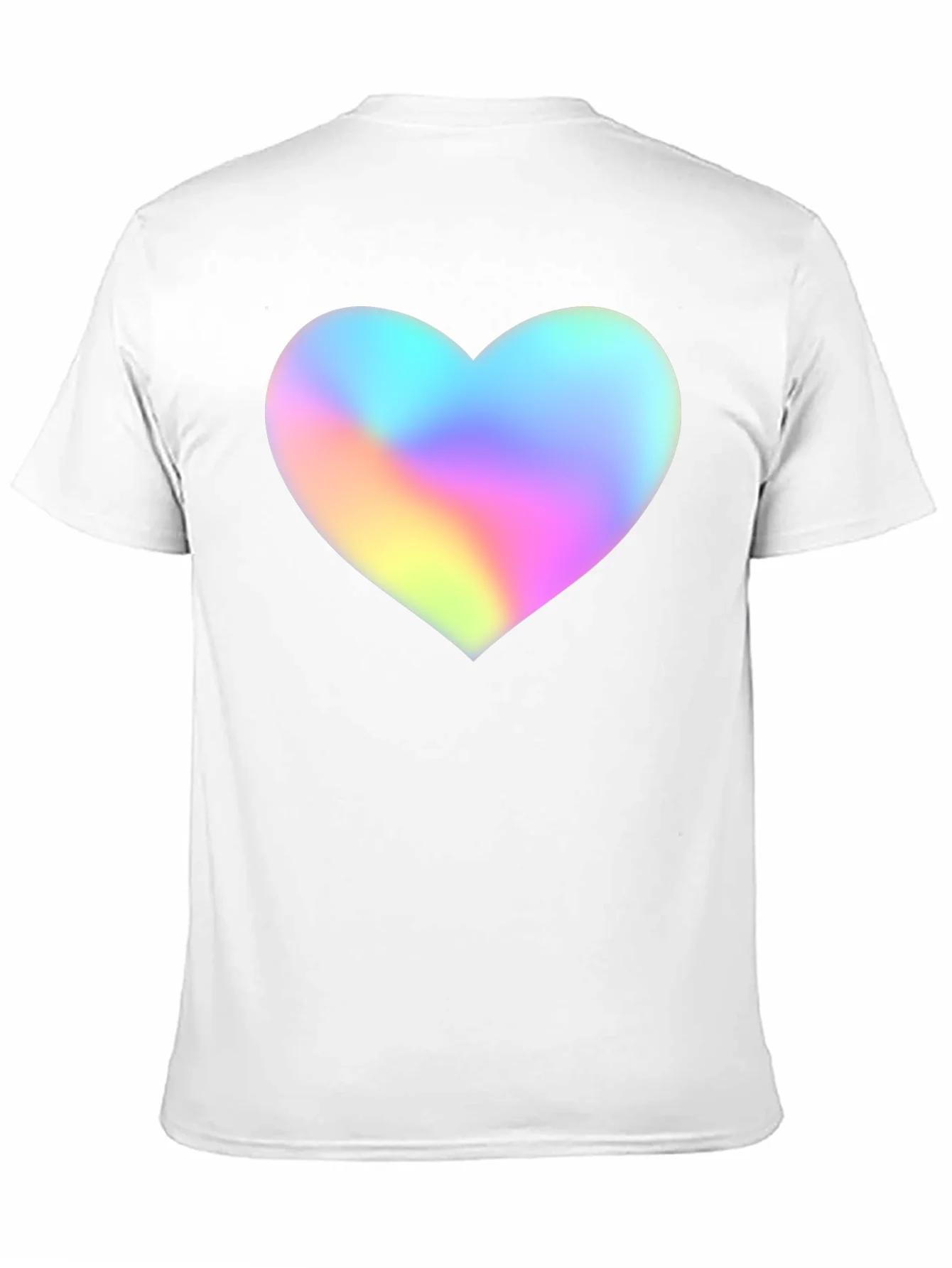 Mens Black T-Shirt with Holographic Heart