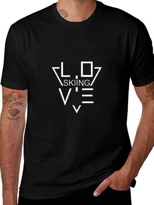 Love Skiing Black T-Shirt - Stylish Ski Apparel