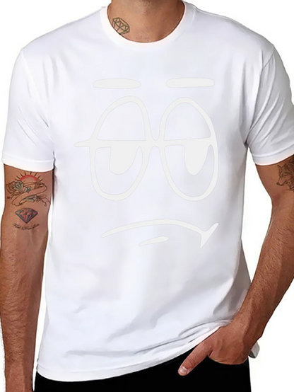 Sleepy Face Graphic T-Shirt - Black Cotton Tee