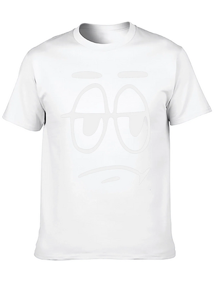 Sleepy Face Graphic T-Shirt - Black Cotton Tee