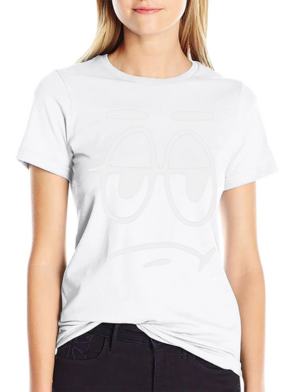Sleepy Face Graphic T-Shirt - Black Cotton Tee