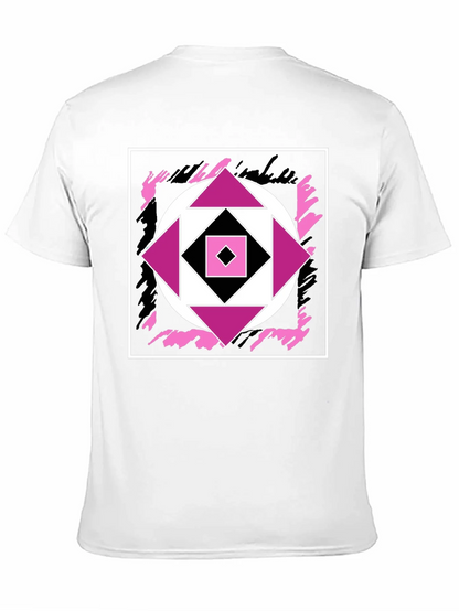 Geometric Black T-Shirt with Abstract Graphic Design