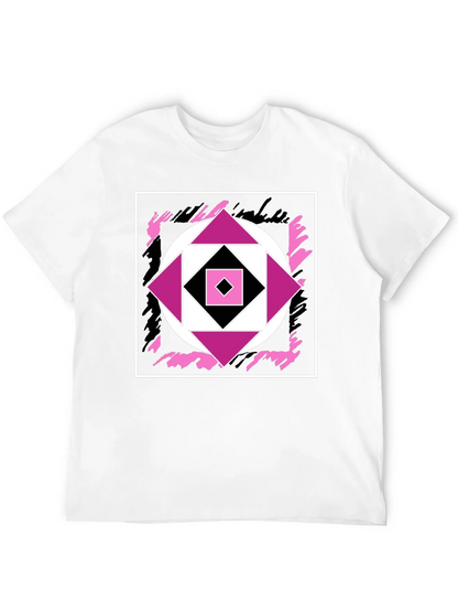 Geometric Black T-Shirt with Abstract Graphic Design