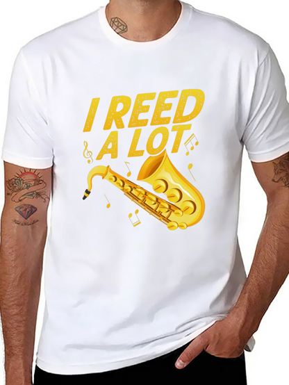 I Reed a Lot Saxophone Musician Black T-Shirt