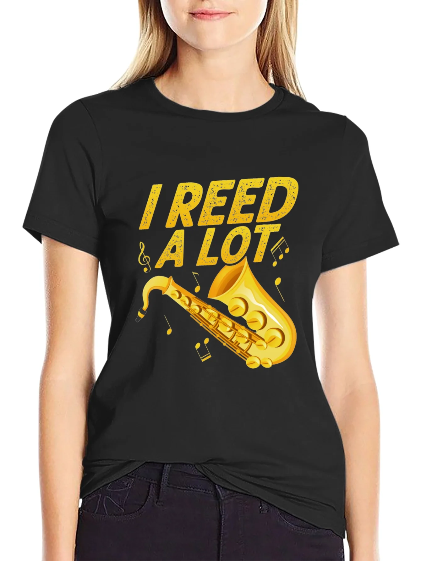 I Reed a Lot Saxophone Musician Black T-Shirt