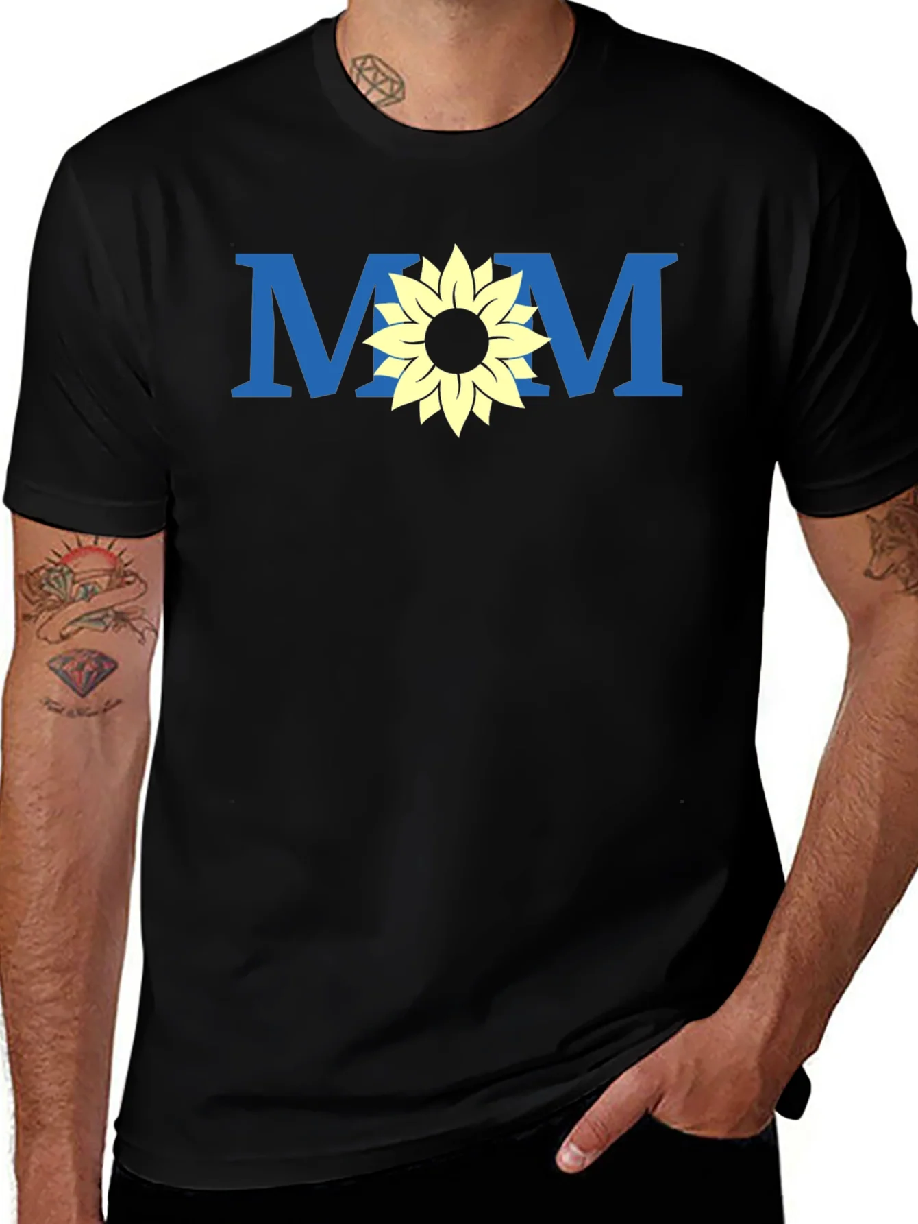 Mom Sunflower Graphic Tee - Black Unisex T-Shirt
