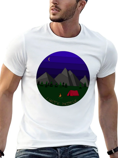 I Hate People Camping Graphic T-Shirt - Black
