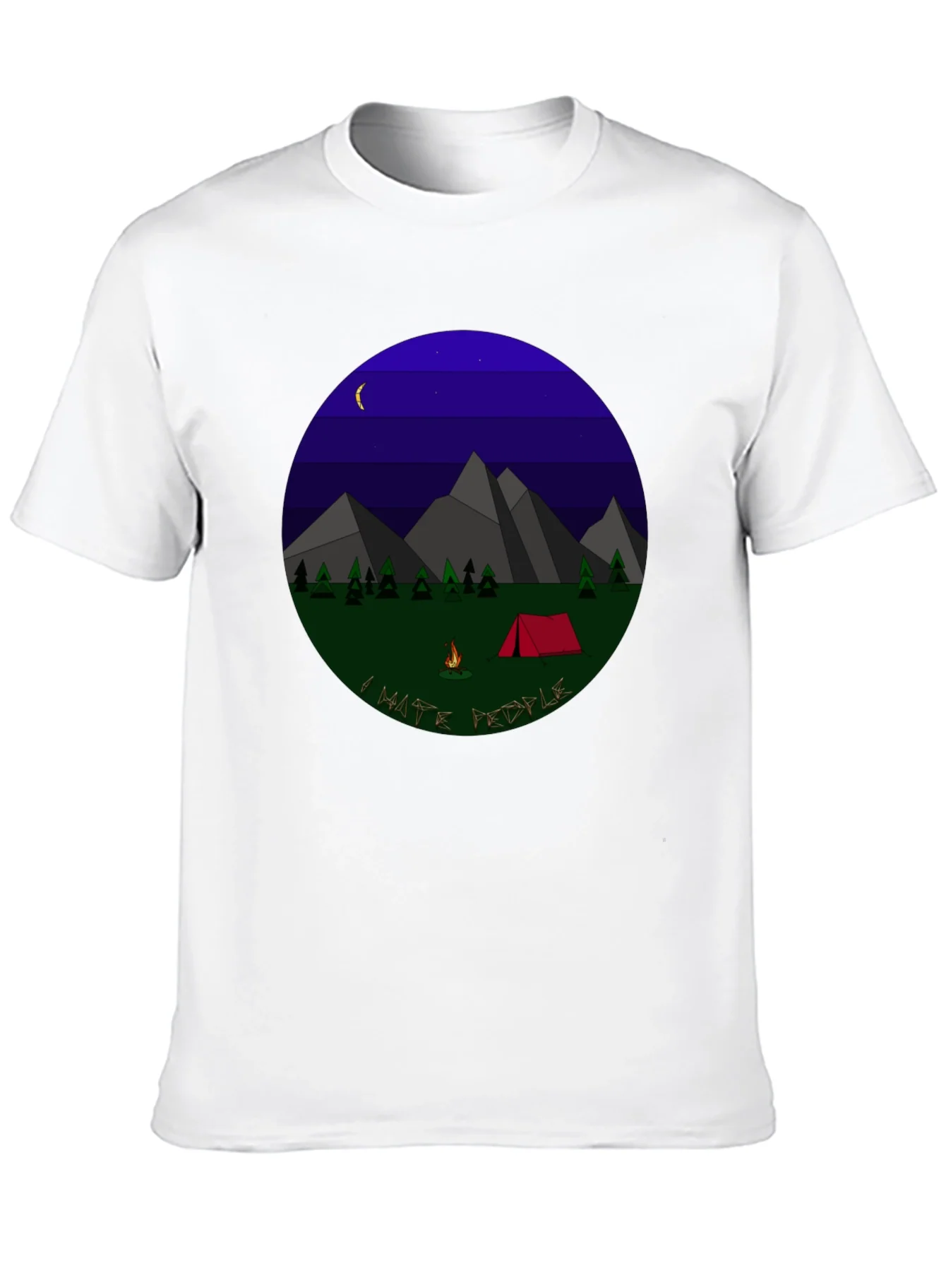 I Hate People Camping Graphic T-Shirt - Black