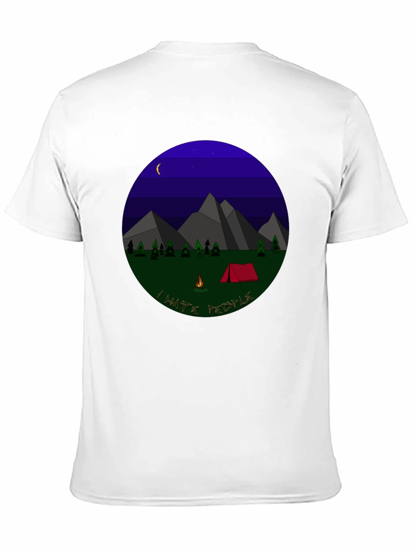 I Hate People Camping Graphic T-Shirt - Black