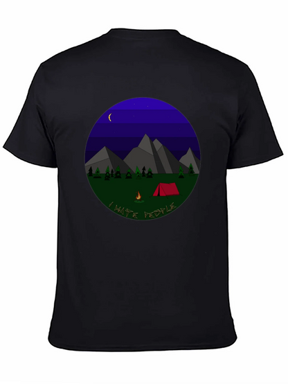 I Hate People Camping Graphic T-Shirt - Black