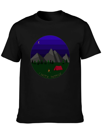 I Hate People Camping Graphic T-Shirt - Black