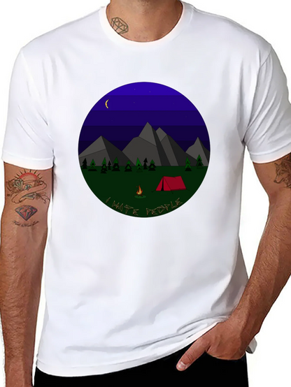 I Hate People Camping Graphic T-Shirt - Black