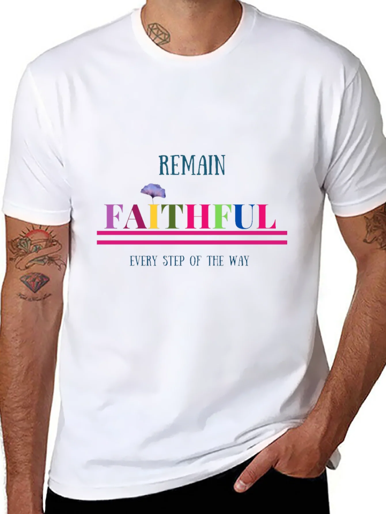 Remain Faithful Graphic Tee - Christian Apparel