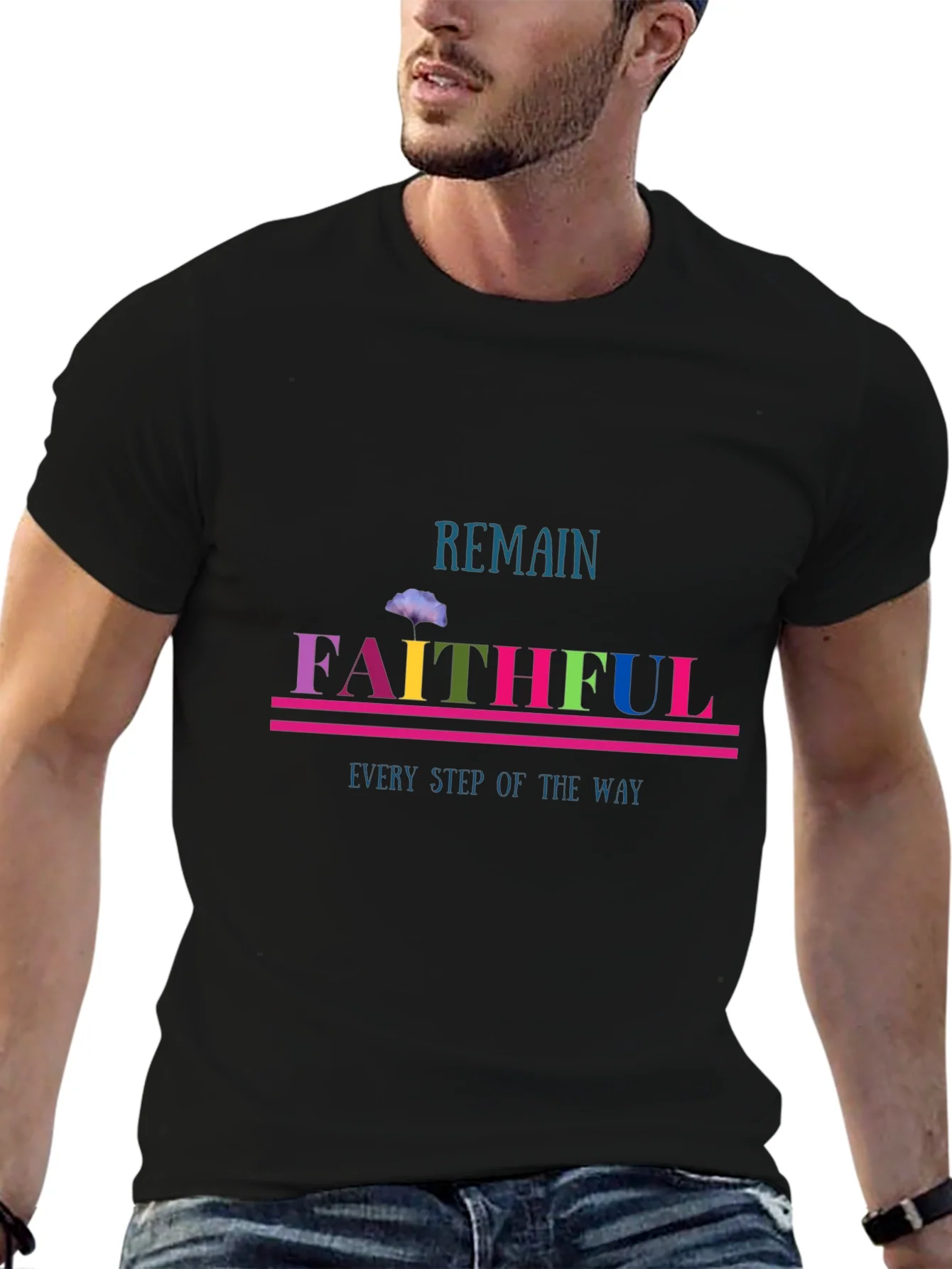 Remain Faithful Graphic Tee - Christian Apparel