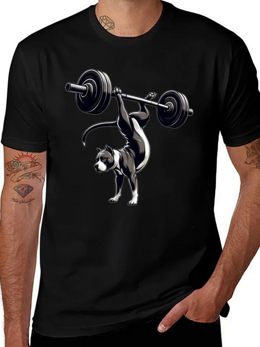 Pitbull Weightlifting T-Shirt - Dog Workout Tee