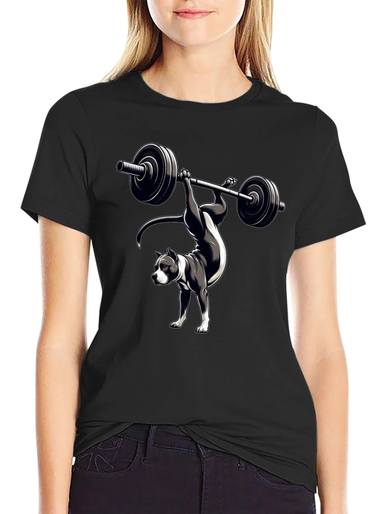 Pitbull Weightlifting T-Shirt - Dog Workout Tee