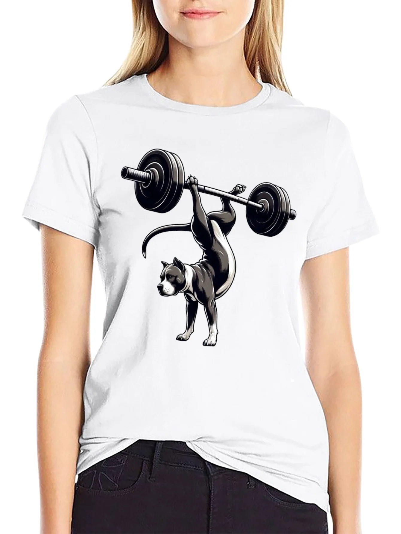 Pitbull Weightlifting T-Shirt - Dog Workout Tee