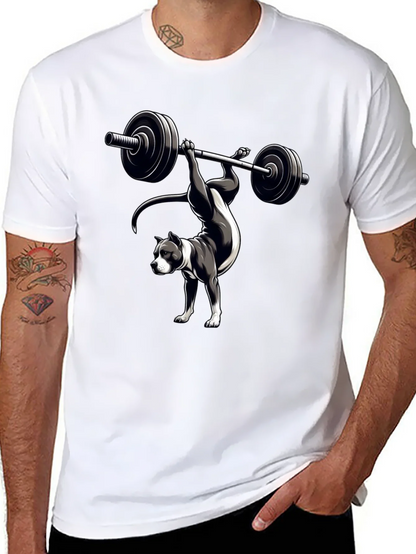 Pitbull Weightlifting T-Shirt - Dog Workout Tee